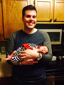 The newest addition to crab night and he's wide awake.